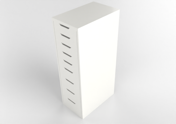 3D Book shelf - Chest of drawers in lacquered wood - Ikea -...