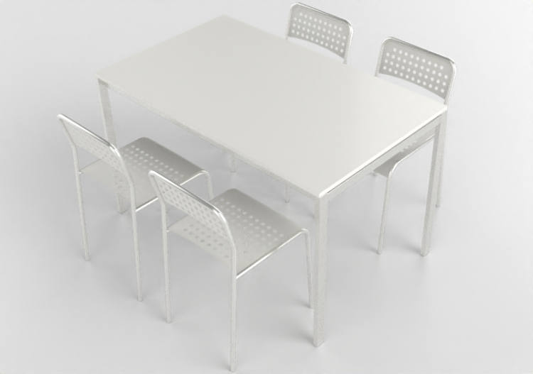 3D Tisch - Wohnzimmer-Komposition - Ikea - Melltorp - Adde...
