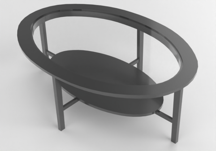 3D Tisch - Couchtisch aus Holz lackiert - Ikea - Malmsta -...