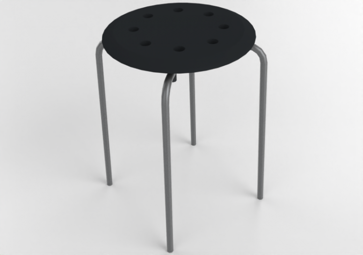 3D Chairs - Plastic stool - Ikea - Marius - ACCA software