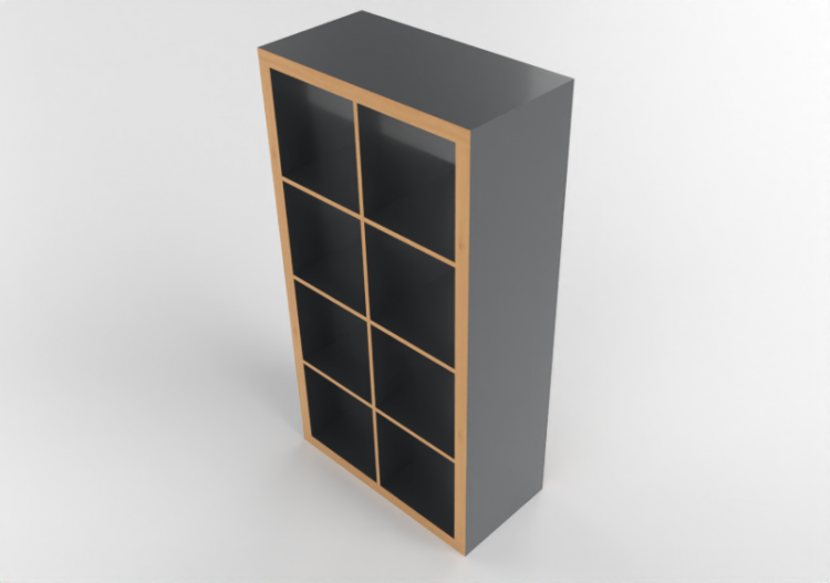 Bibliothèque 3D - Étagère en bois laqué - Ikea - Kallax -...