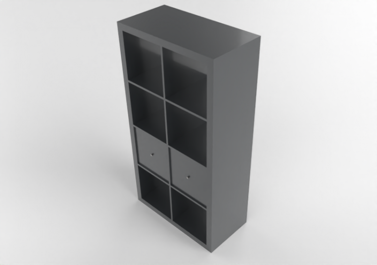 3D Bookshelves and Containers - Shelf in lacquered wood -...
