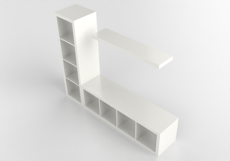 3D Bücherregal und Behälter - Wohnzimmer-Komposition - Ikea...