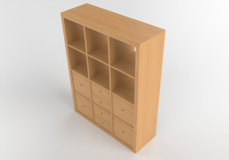 Bibliothèque 3D - Étagère en bois - Ikea - Kallax - ACCA...