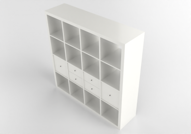 Bibliothèque 3D - Étagère en bois laqué - Ikea - Kallax -...