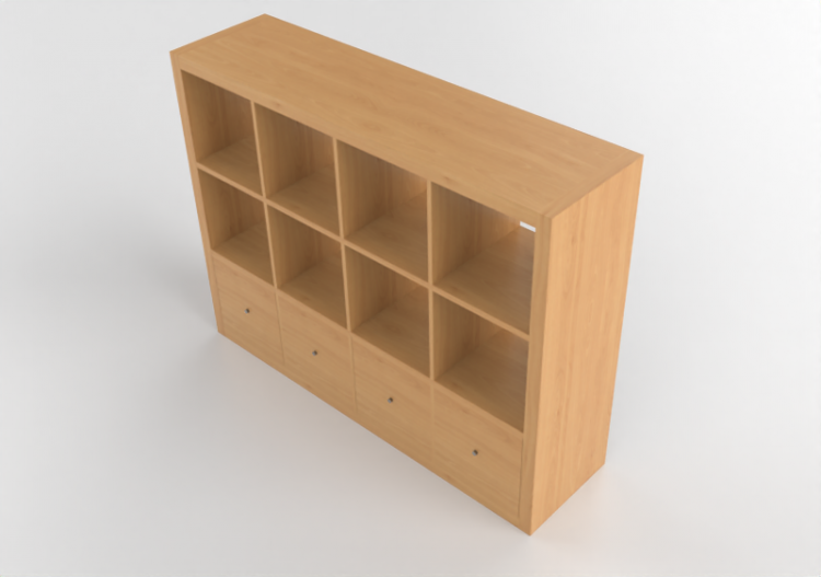 Estantes 3D - Estante de madeira - Ikea - Kallax - ACCA...