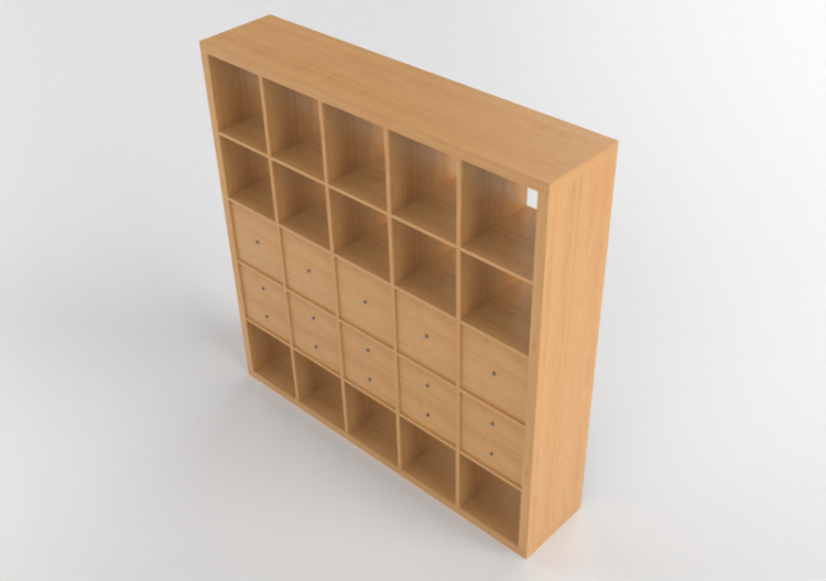 Estantes 3D - Estante de madeira - Ikea - Kallax - ACCA...