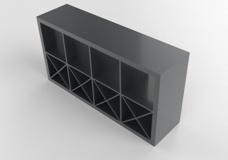 3D Book shelf - Shelf in lacquered wood - Ikea - Kallax -...