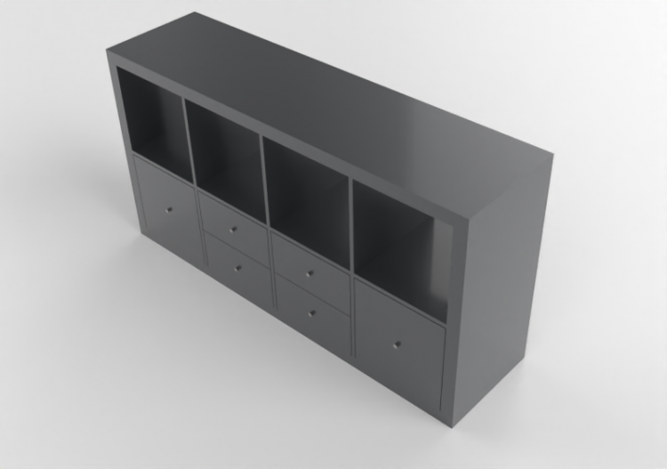 3D Book shelf - Shelf in lacquered wood - Ikea - Kallax -...