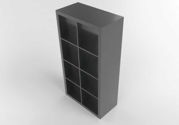 Librerías y Contenedores 3D - Estantería de madera lacada -...