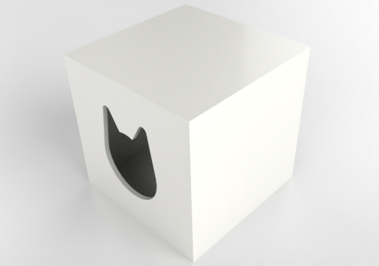 Acessórios 3D - Casa para gato de madeira envernizada -...