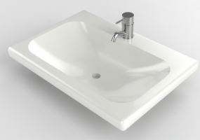 3D Waschbecken - Waschbecken mit Mischer - Ikea - Tvӓllen - Pilkan