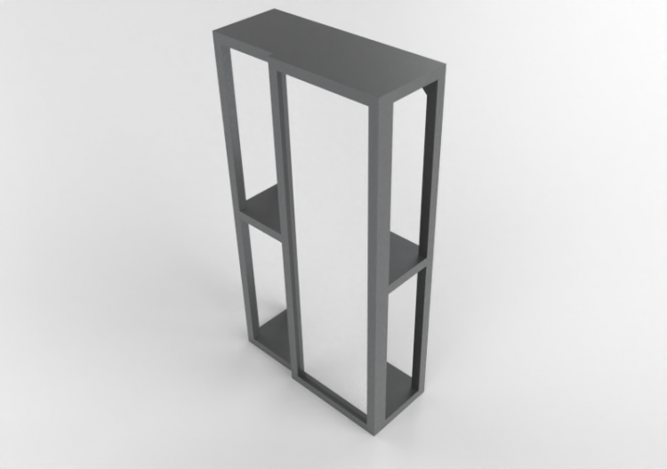 Muebles 3D - Estructura de pared con espejo - Ikea - Enhet...