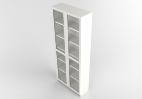 3D Bookshelves and Containers - Bookcase with lacquered wooden doors - Ikea - Billy - Oxberg