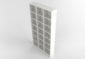 3D Bookshelves and Containers - Lacquered wood bookcase - Ikea - Billy