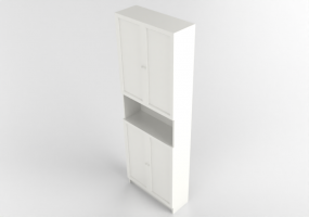 3D Bookshelves and Containers - Bookcase with lacquered wooden doors - Ikea - Billy - Oxberg