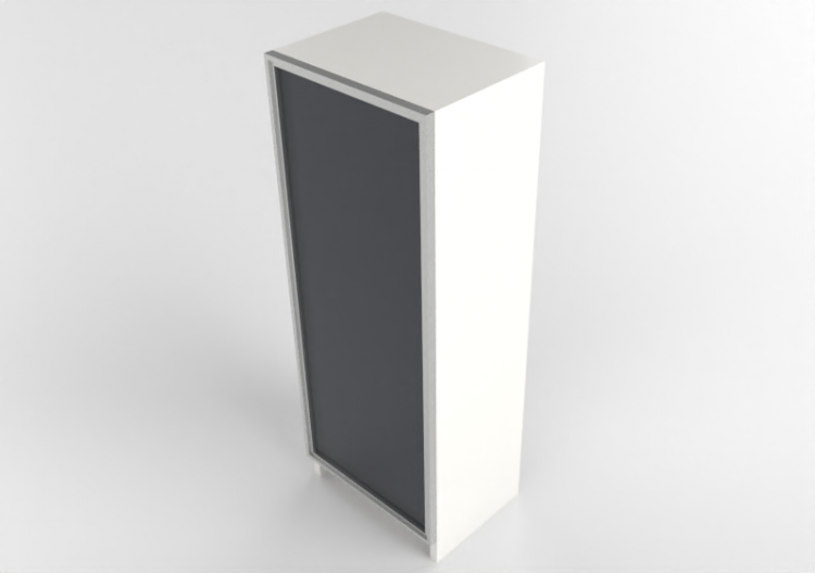 Estantes 3D - Estante com portas de madeira envernizada -...