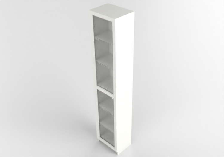 Librerías y Contenedores 3D - Librería con puerta de madera...