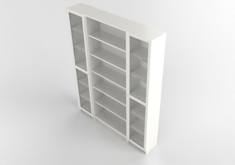 Librerías y Contenedores 3D - Librería con puertas de...