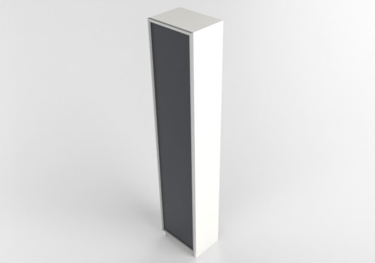 Estantes 3D - Estante com portas de madeira envernizada -...