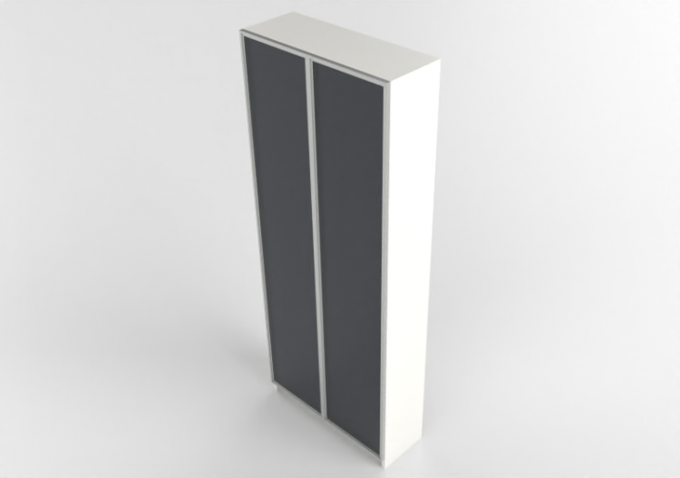 Estantes 3D - Estante com portas de madeira envernizada -...