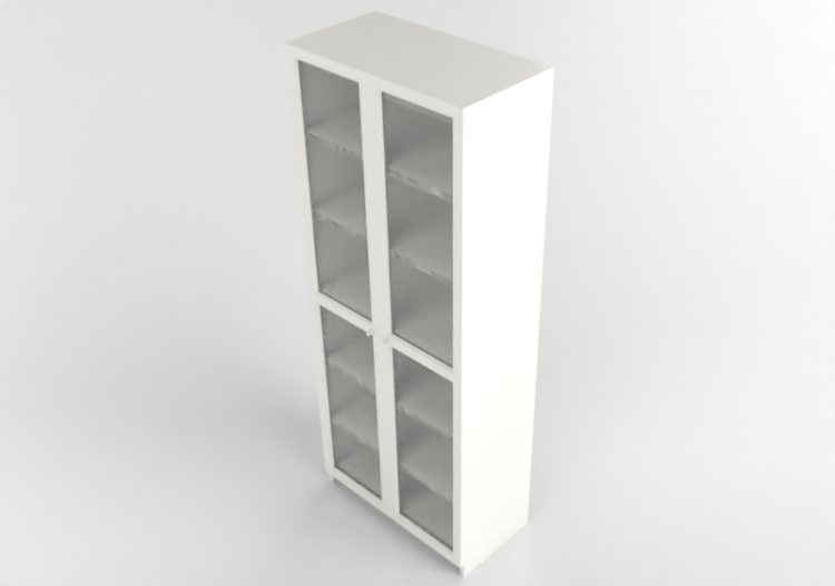 Estantes 3D - Estante com portas de madeira envernizada -...