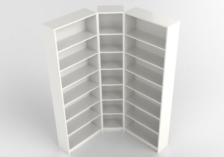 Librerie 3D - Libreria in legno laccato - Ikea - Billy -...