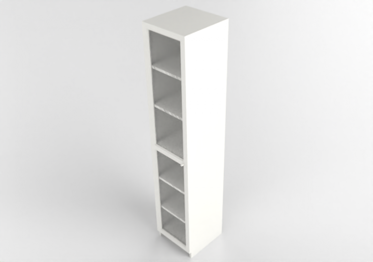 Bibliothèque 3D - Bibliothèque avec porte en bois laqué -...