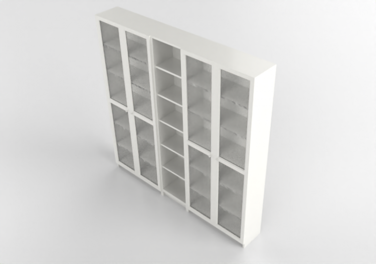 Librerías y Contenedores 3D - Librería con puertas de...