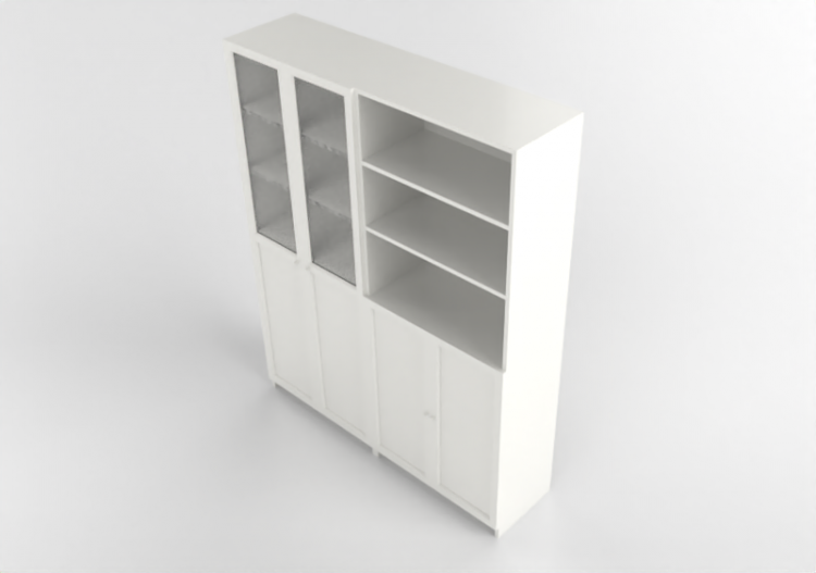3D Book shelf - Bookcase with lacquered wooden doors - Ikea...