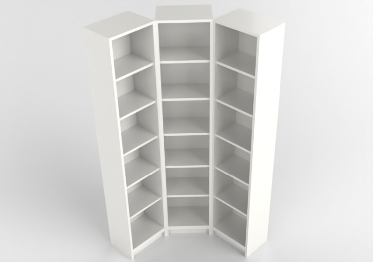 Estantes 3D - Estante de madeira envernizada - Ikea - Billy...