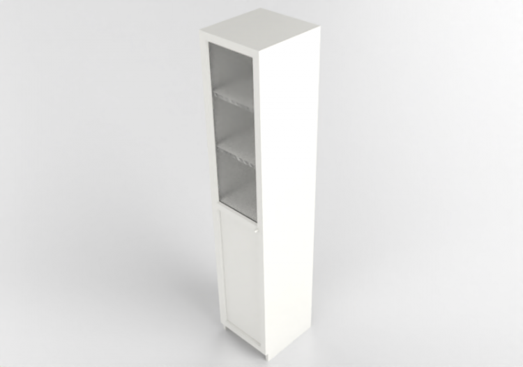 Bibliothèque 3D - Bibliothèque avec porte en bois laqué -...
