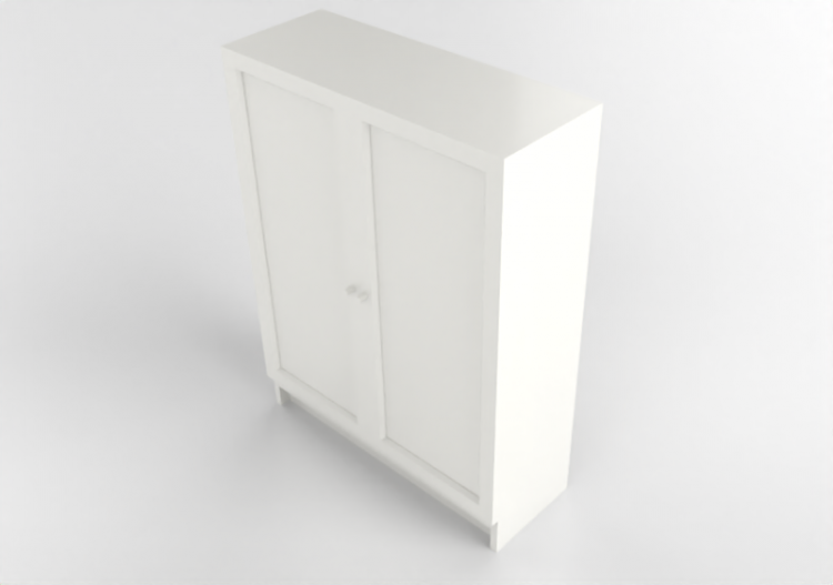 Estantes 3D - Estante com portas de madeira envernizada -...