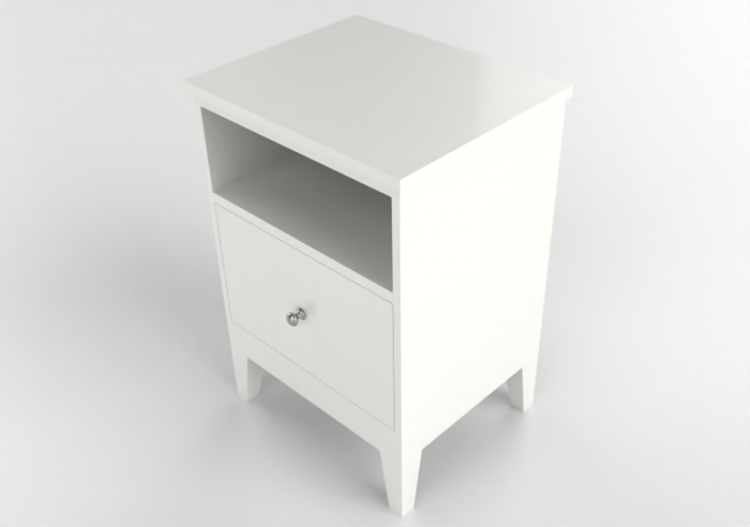 Camas 3D - Mesa de cabeceira de madeira envernizada - Ikea...