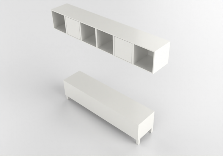 3D Möbel - Kombination von Möbel - Ikea - Besta - Eket -...