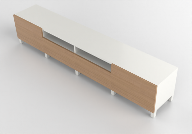 Móveis 3D - Móvel de madeira envernizada - Ikea - Besta -...