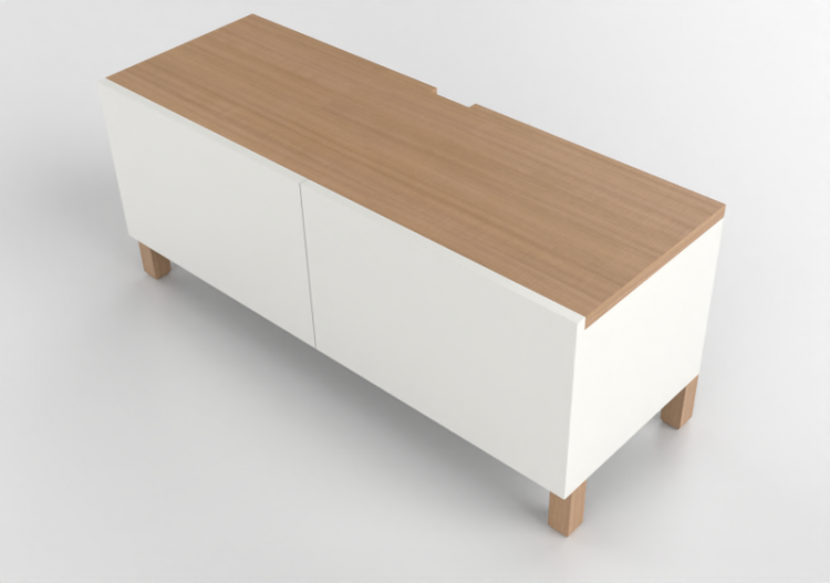 Móveis 3D - Móvel de madeira envernizada - Ikea - Besta -...