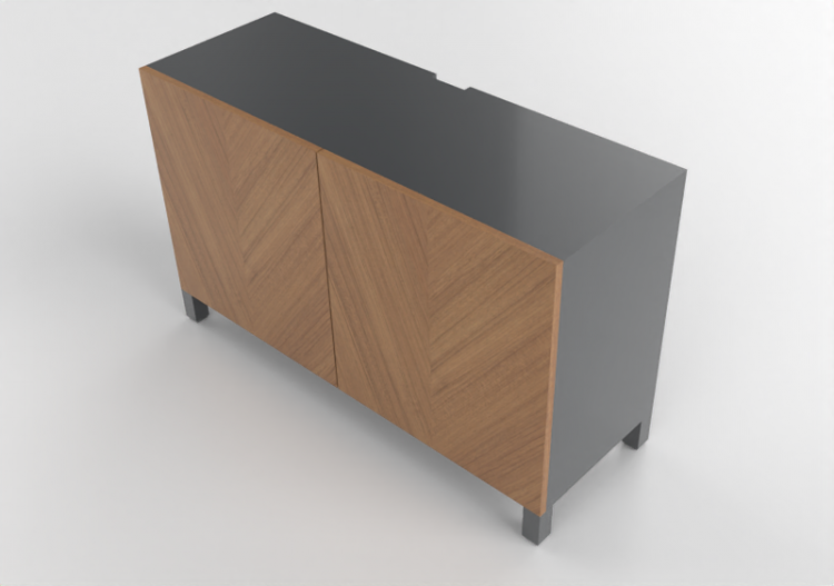Móveis 3D - Móvel de madeira envernizada - Ikea - Besta -...