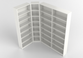 3D Bookshelves and Containers - Lacquered wood bookcase - Ikea - Billy