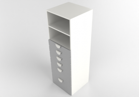 3D Bookshelves and Containers - Lacquered wood bookcase - Ikea - Småstad