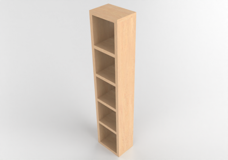 3D Bücherregal und Behälter - Regal mit Spiegel aus Holz -...