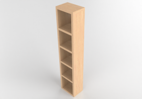 3D Bookshelves and Containers - Shelf with wooden mirror - Ikea - Molger