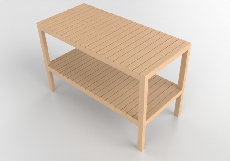 Librerías y Contenedores 3D - Banco de madera - Ikea -...