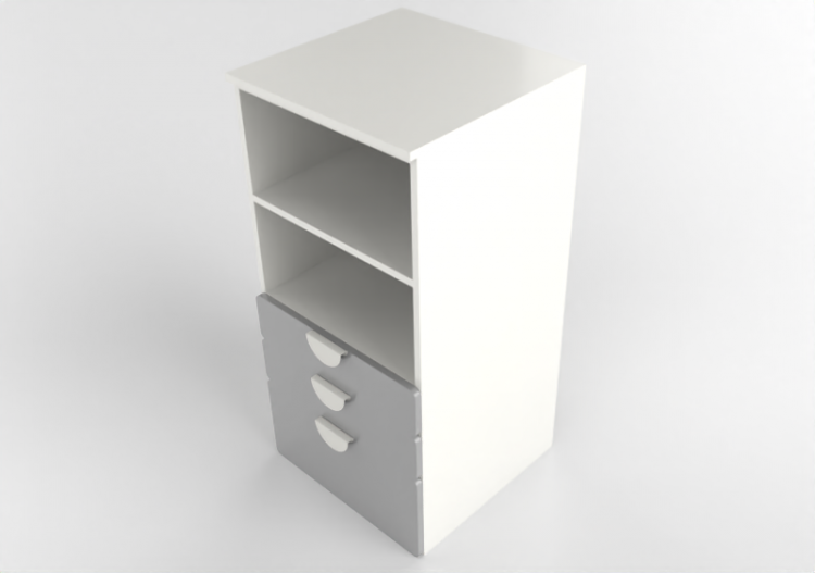 3D Bookshelves and Containers - Lacquered wood bookcase -...
