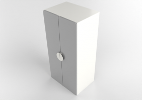 Wardrobes and Cabinets 3D - Wooden wardrobe - lacquered surface - Ikea - Småstad
