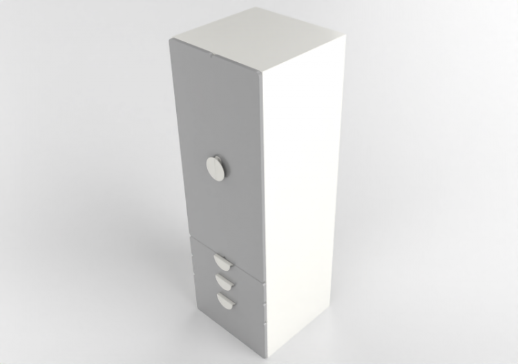 Armarios y Cómodas 3D - Armario de madera lacada - Ikea -...