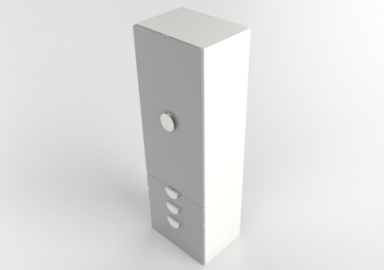 Armários 3D - Armário de madeira envernizada - Ikea -...