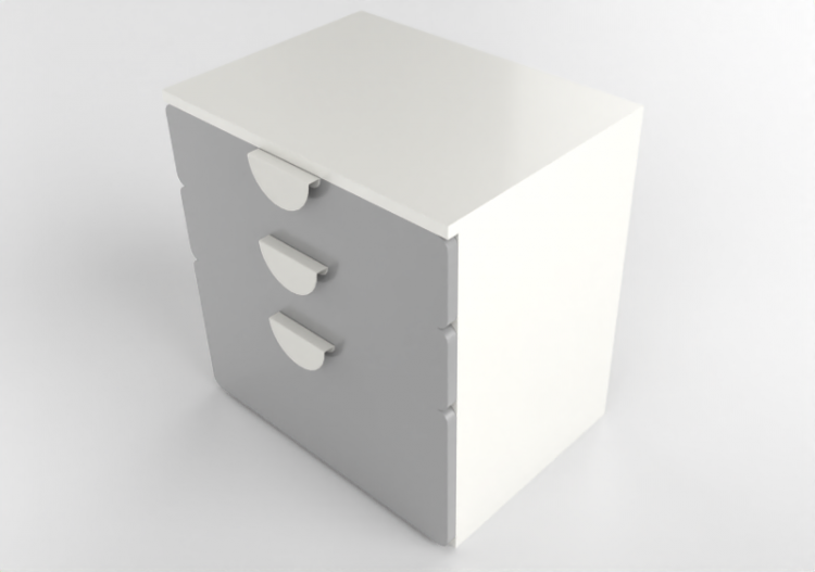Móveis 3D - Móvel de madeira envernizada - Ikea - Småstad -...