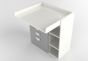 3D Möbel - Schreibtisch aus Holz lackiert - Ikea - Småstad