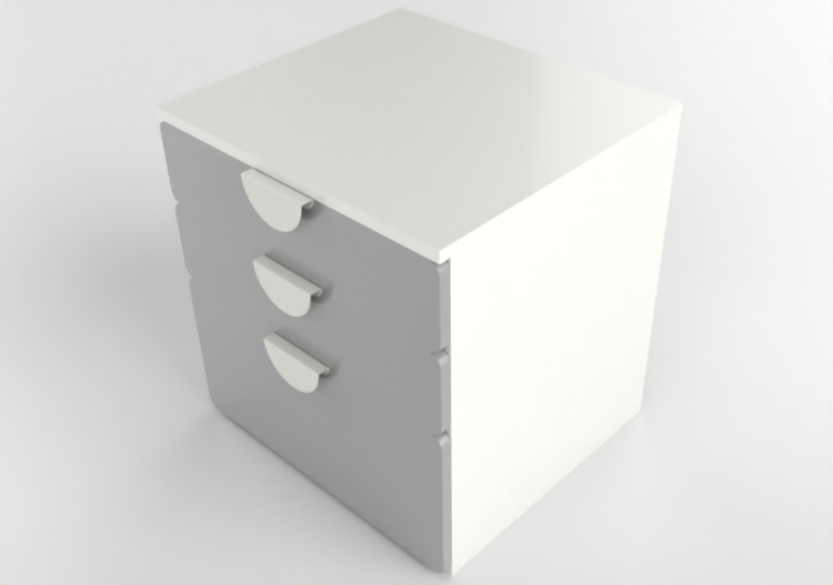 3D Möbel - Schrank aus Holz lackiert - Ikea - Småstad -...